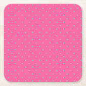 schattig elegant baby roze minstaarten patroon vierkante kartonnen onderzetter (Voorkant)