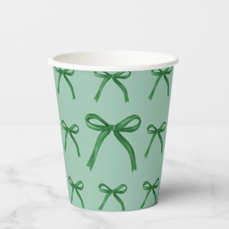 Schattig elegant groen lintpatroon papieren bekers