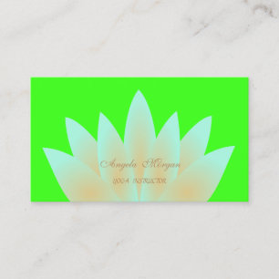 Schattig Elegant Lotus Flower Neon Green Visitekaartje