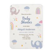 Schattig Elephant Rainbow Baby shower Uitnodiging Magneet (Verticaal)