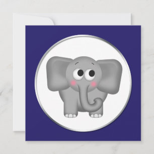 Schattig ellephant - Blue Baby Shower-uitvindingen Kaart