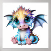 Schattig en Aardig Kawaii Baby Draak Poster (Voorkant)