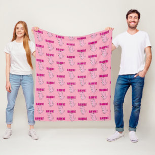 Schattig en boos roze cartoon T-Rex dinosaurus Fleece Deken