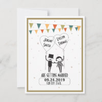 Schattig en Grappig Alternatief Trouwkaart Save th