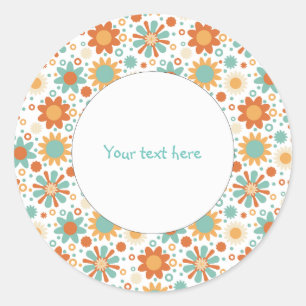 schattig en kleurrijk abstract bloemmotief ronde sticker