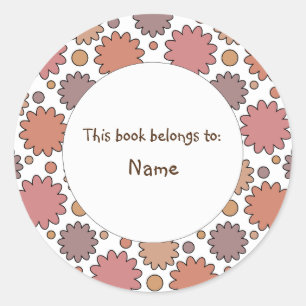 schattig en kleurrijk abstract ontwerp met bloemen ronde sticker