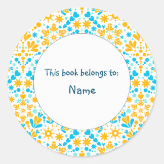 schattig en kleurrijk abstract ontwerp met harten ronde sticker