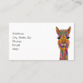 Schattig en kleurrijk Llama Visitekaartje (Achterkant)