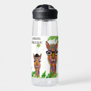Schattig en kleurrijk Llama Ziet er fantastisch ui Waterfles
