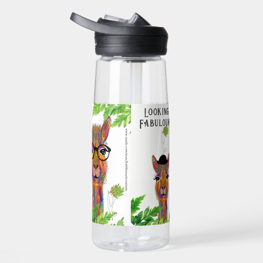 Schattig en kleurrijk Llama Ziet er fantastisch ui Waterfles (Rechts)