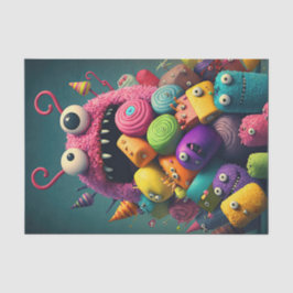 Schattig en kleurrijk Snoep Monsters Tissuepapier