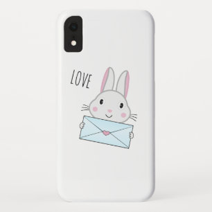 Schattig en lief konijn met liefdesbrief iPhone XR hoesje