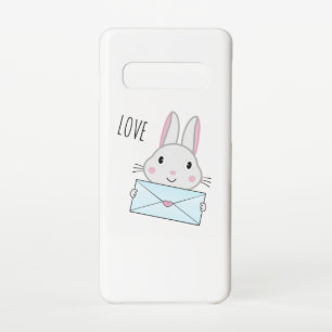 Schattig en lief konijn met liefdesbrief samsung galaxy s10 hoesje