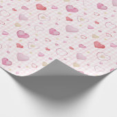 Schattig en romantisch patroon ontwerp met hart cadeaupapier (Hoek)