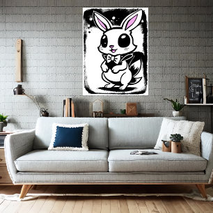 Schattig en schattig konijn   AI Art Poster