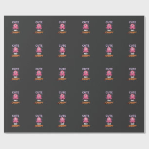 Schattig enge roze monster Halloween spinnenweb vl Cadeaupapier