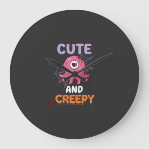 Schattig enge roze monster Halloween spinnenweb vl Grote Klok