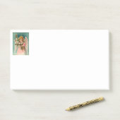 Schattig engel in roze jurk post-it® notes (Op bureau)