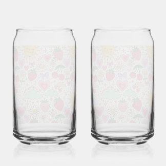 Schattig Esthetisch Aardbei & Zonnebloemen Auto Ge Blikvorm Glas