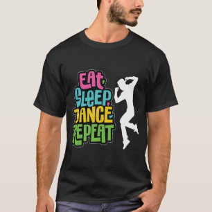 Schattig Eten Slapen Dansen Herhaal Ontwerp Heren T-shirt