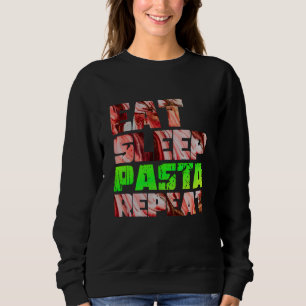 schattig eten slapen pasta herhalen ontwerp trui