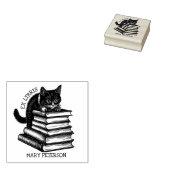 Schattig Ex Libris Kat, Oud Bibliotheekboek  Rubberstempel (Gestempeld)