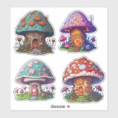 Schattig Fairy Mushroom House Sticker (Vel)