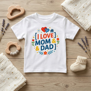 Schattig Familie Cadeau I Love Mama En Papa Gedr