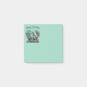 Schattig familieportret van de walvis "Say Krill" Post-it® Notes