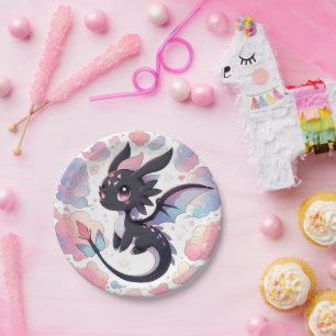Schattig Fantasy Dragon Baby shower Papieren Bordje