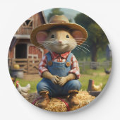 Schattig Farmer Mouse Paper Party Bord (Voorkant)