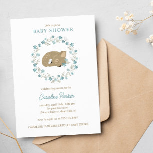 Schattig Fawn Baby shower Kaart