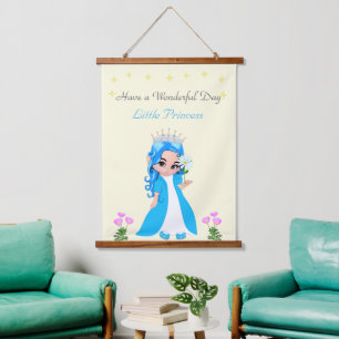 Schattig Fee Prinses Meisje Verjaardag Hangend Wandkleed