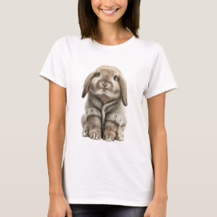 Schattig Fluffy Konijn in Gebreid Trui T-shirt