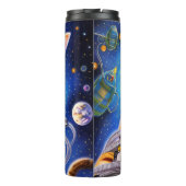 Schattig fonauturistisch kat thermosbeker (Achterkant)