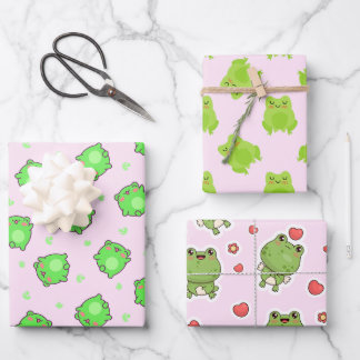 Schattig Frogs Collectie - Schattige kikkerthema Inpakpapier Vel