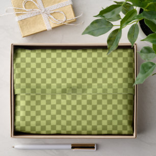Schattig Fun Modern Schachbrett Lime Olijfgroen Ge Tissuepapier