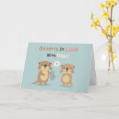 Schattig Fun Otterlijk Verliefd Op Jou Otter Woord Kaart (Gele Bloem)