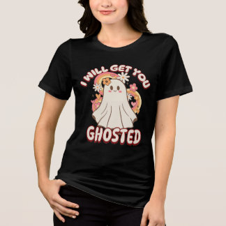 Schattig Funny Ghost - Schattige Valentijn Ghost Tri-Blend Shirt