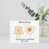 Schattig Funny Happy Toast Eggcelent Samen Briefkaart (Staand voorkant)