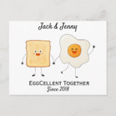 Schattig Funny Happy Toast Eggcelent Samen Briefkaart (Voorkant)