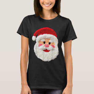 Schattig Funny Preppy Nepgaren Santa Claus Gezicht T-shirt
