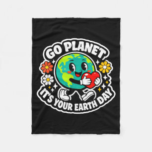 Schattig ga planeten aarde dag 2026 leraar kindere fleece deken