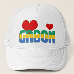 Schattig Gabon Flag Hearts Patriotic Trucker Pet