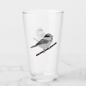 Schattig gebergte Chickadee Bird geïllustreerd Glas (Achterkant)