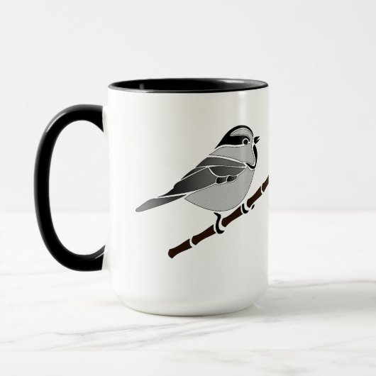 Schattig gebergte Chickadee Bird geïllustreerd Mok (Links)