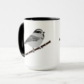 Schattig gebergte Chickadee Bird geïllustreerd Mok (Voorkant links)
