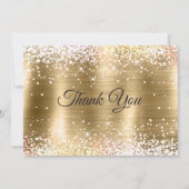 Schattig geborsteld goud faux zilver glitter bedankkaart (Voorkant)