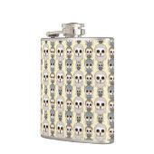 Schattig gebruikerspatroon op lichtgele achtergron heupfles (Links)