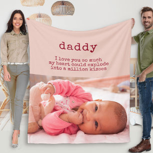 Schattig gedicht voor papa - foto van baby meisje fleece deken